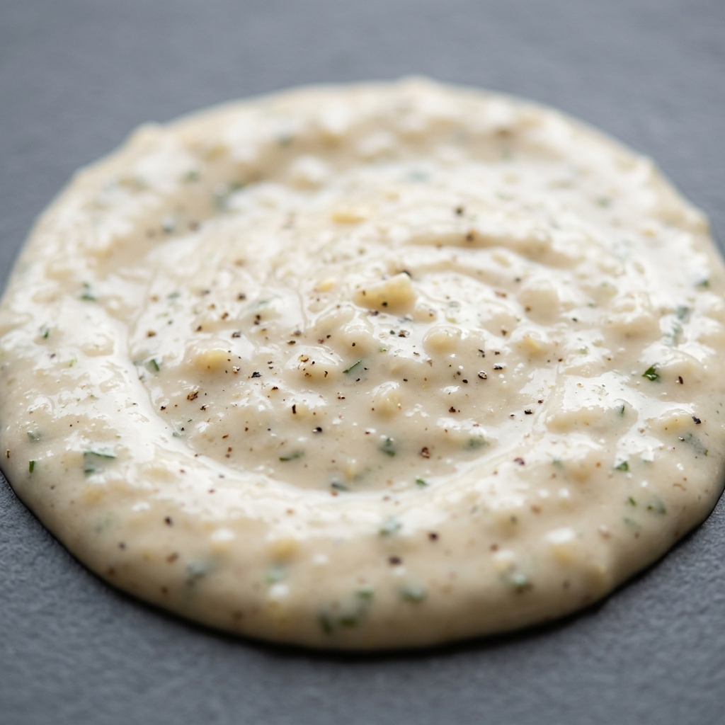 Hvidløgskrydderisauce – Genereret billede