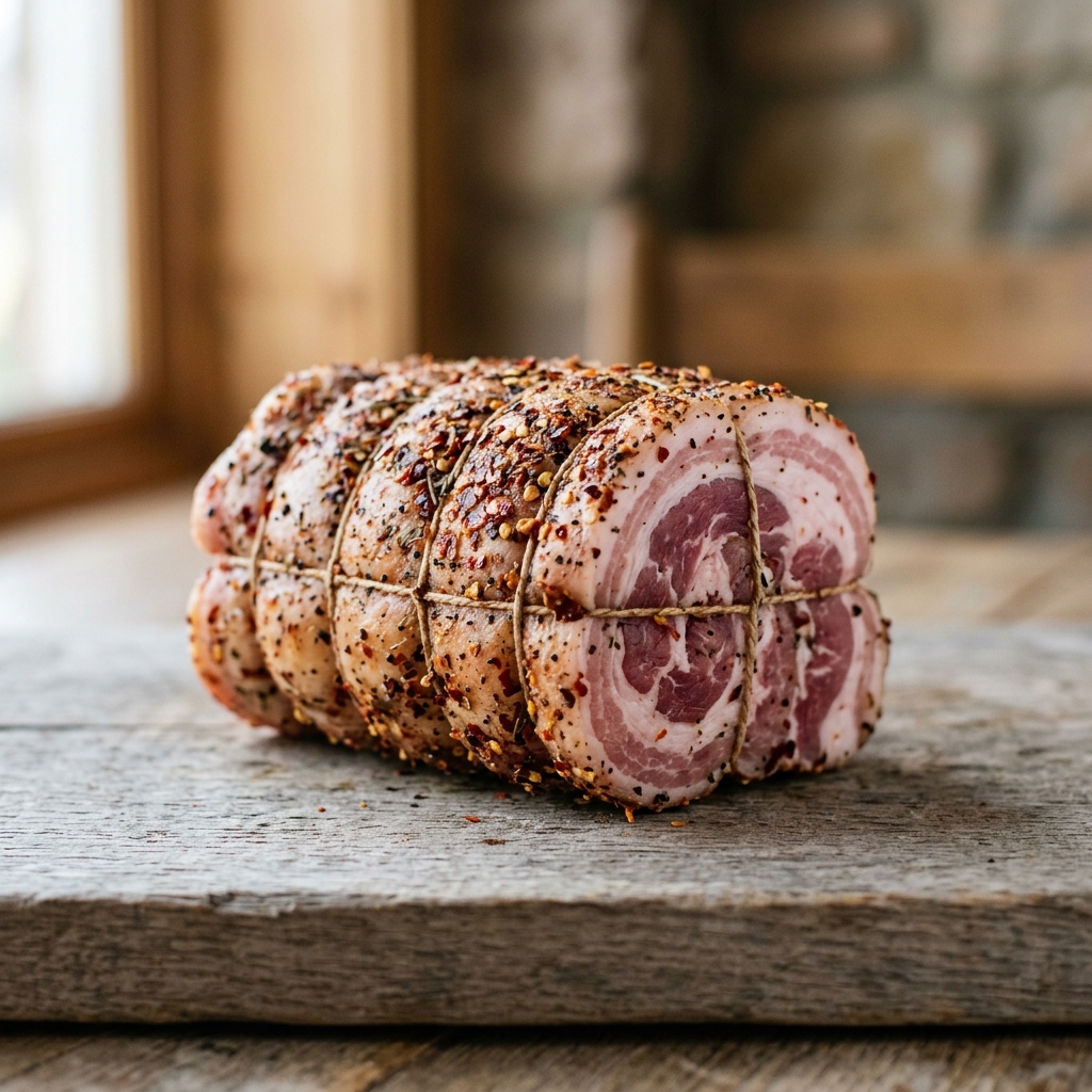 Stærk italiensk pancetta – Genereret billede Stærk italiensk pancetta – Genereret billede