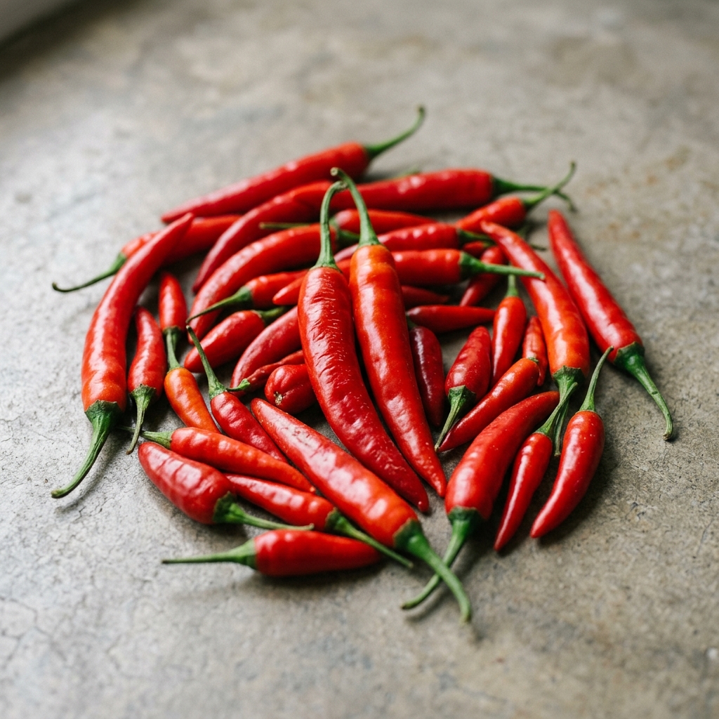 Røde chilier – Genereret billede