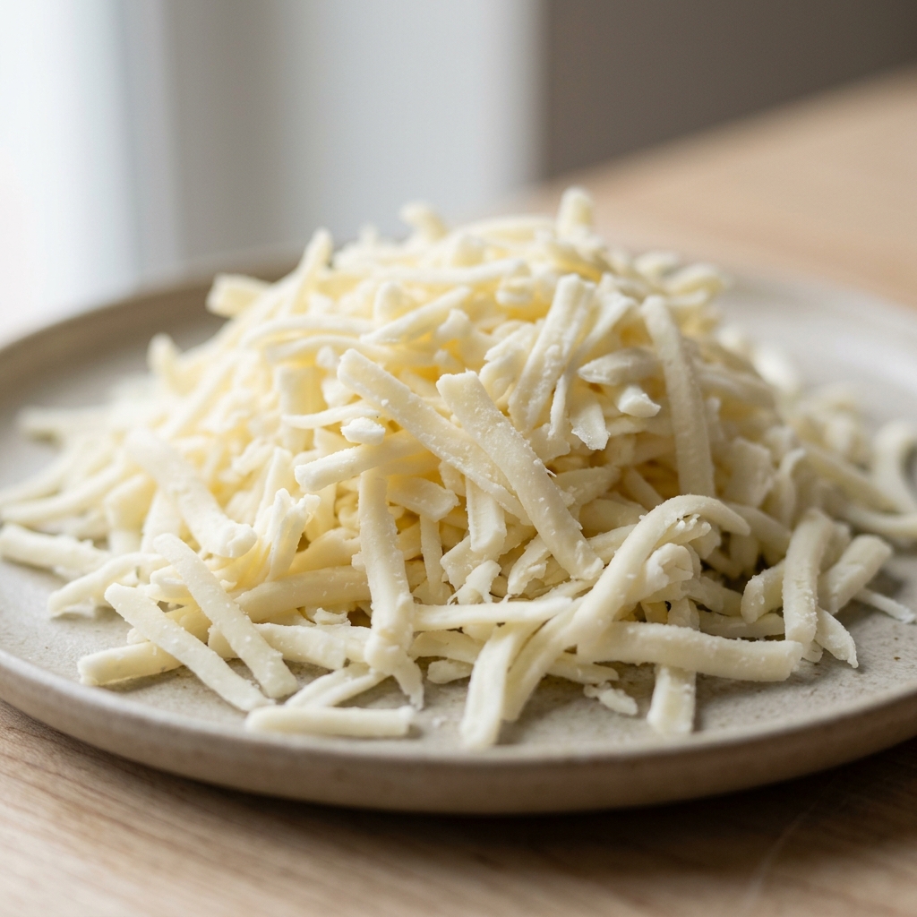 Revet mozzarella – Genereret billede