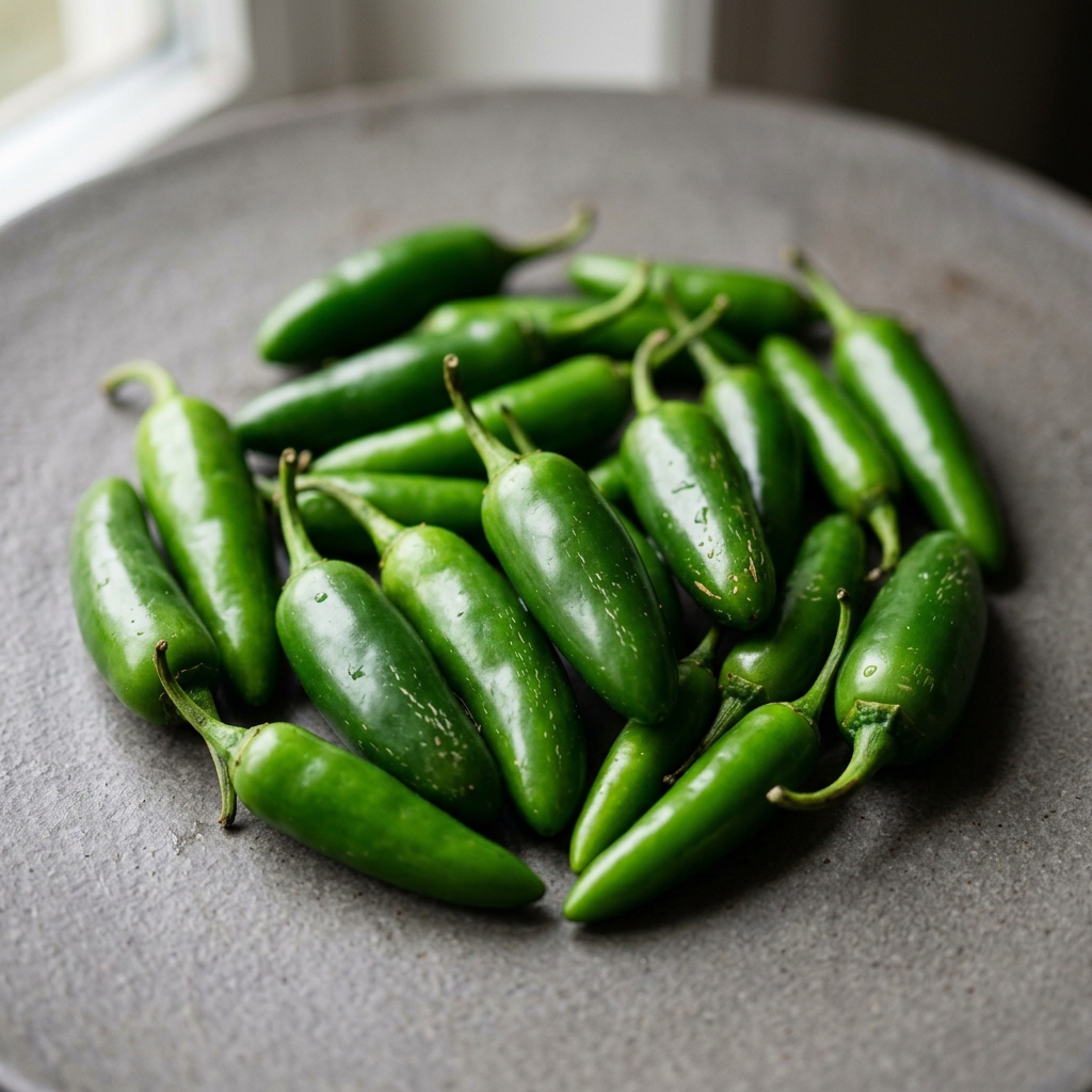 Grønne chilier – Genereret billede