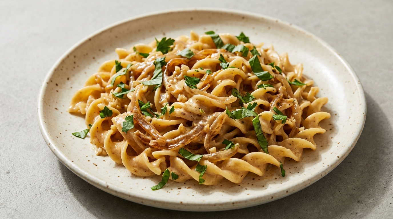 Karamelliseret løgpasta