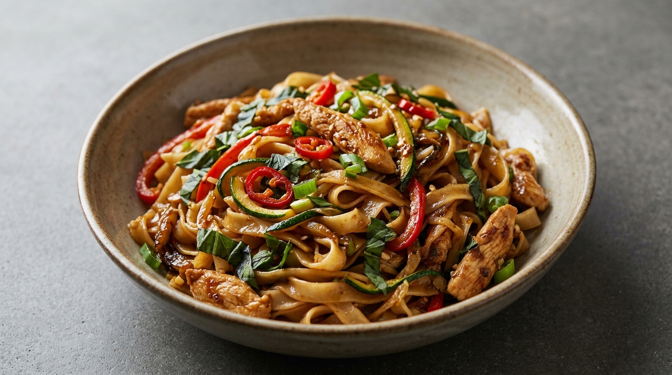 Thai drunken noodles