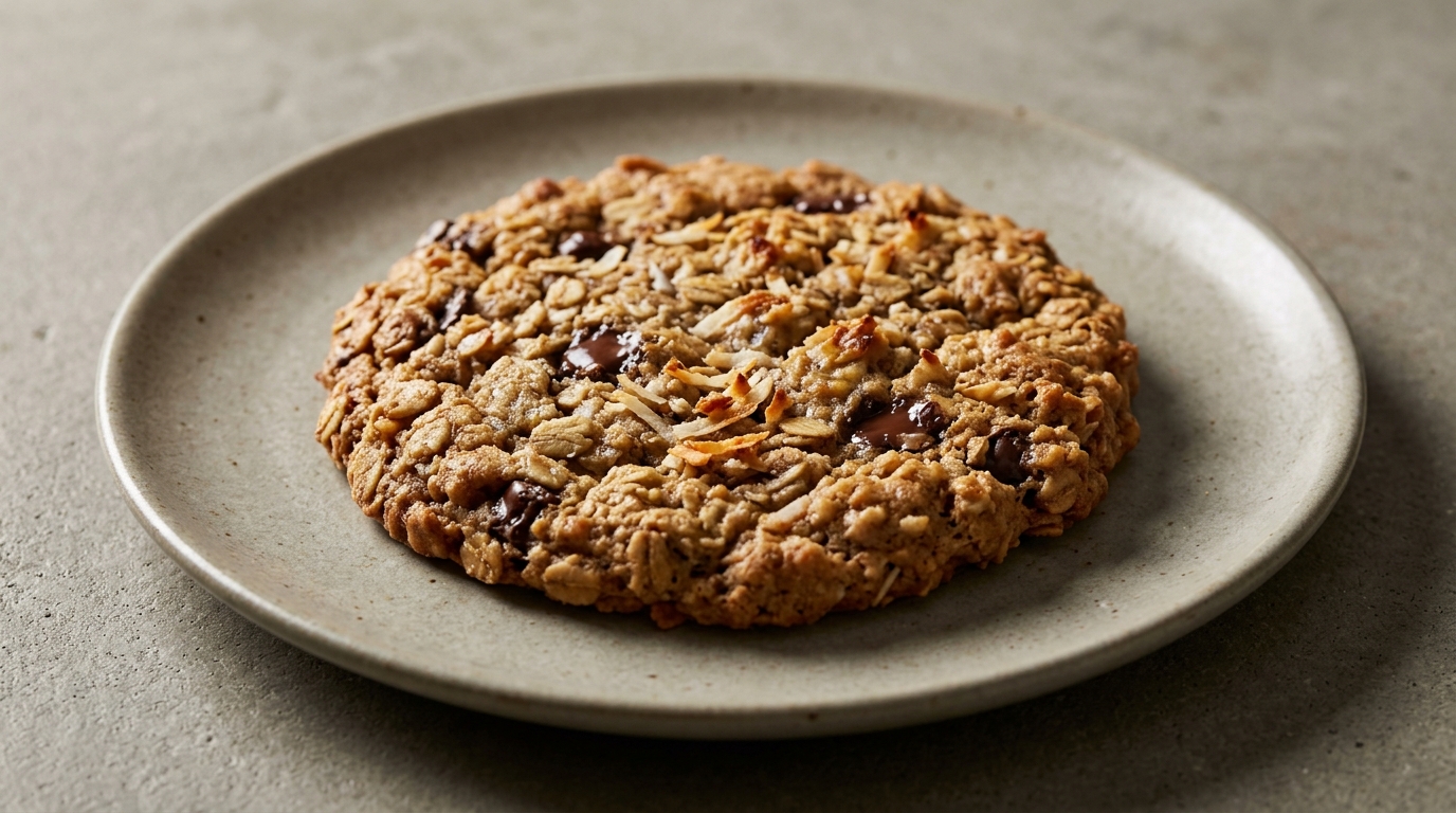 Småkager med havregryn, banan, kokos og chokolade