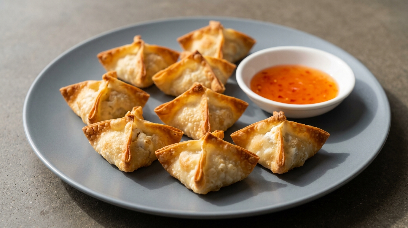 Bagte flødeostewonton
