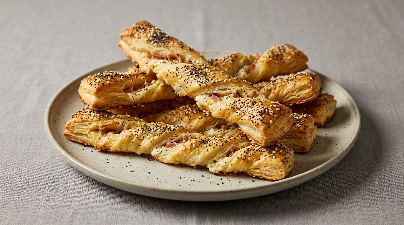 Frøsnappere med pikantost og skinke