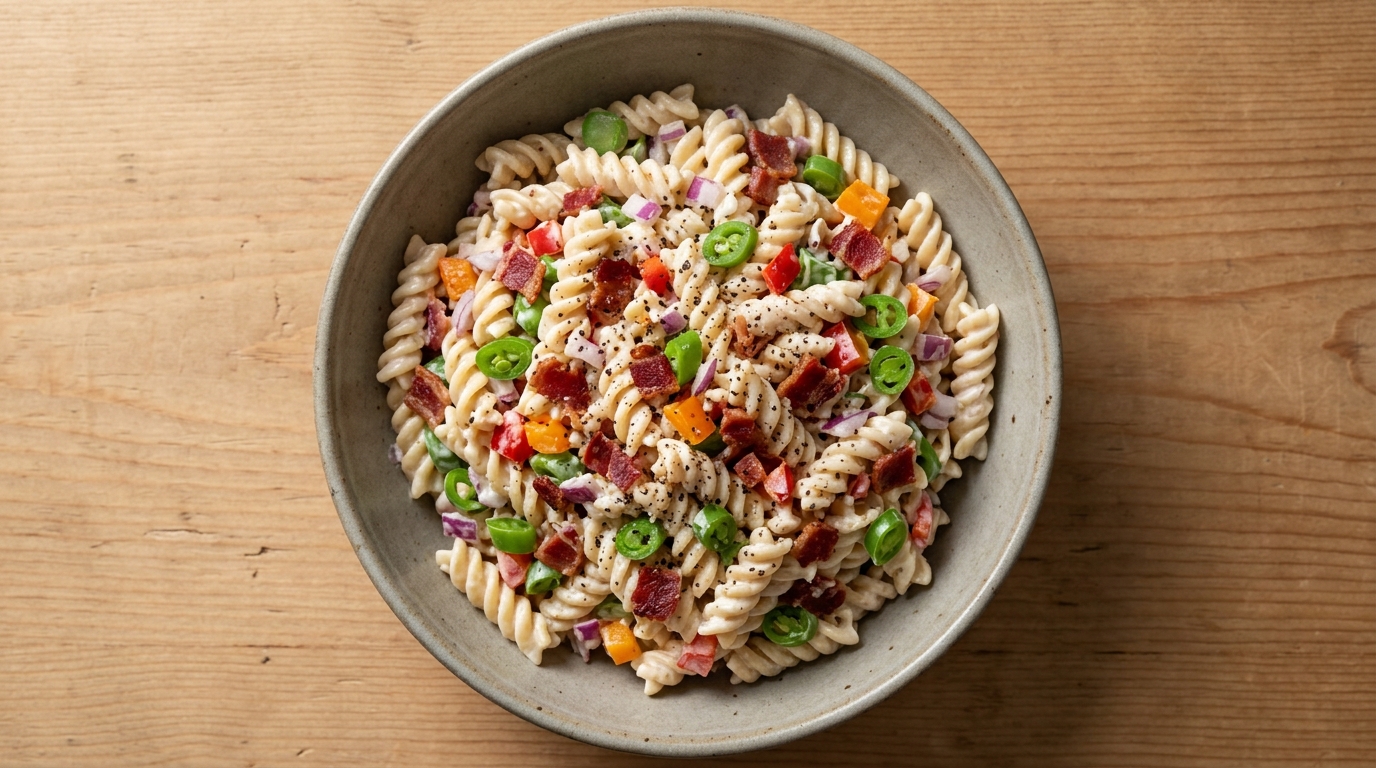 Pastasalat med bacon
