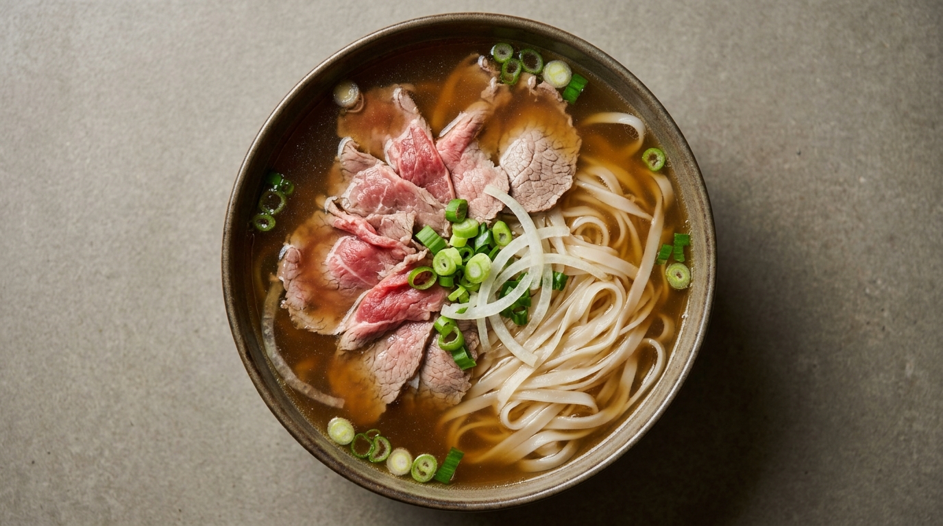 Autentisk vietnamesisk oksekødssuppe (pho bo)