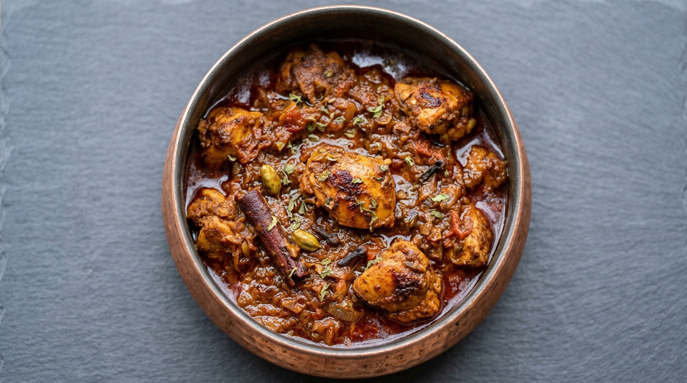 Rød kyllinge-bhuna-masala