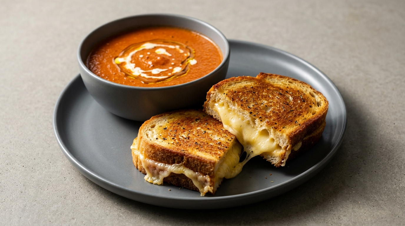 Ultimativ grilled cheese og tomatsuppe
