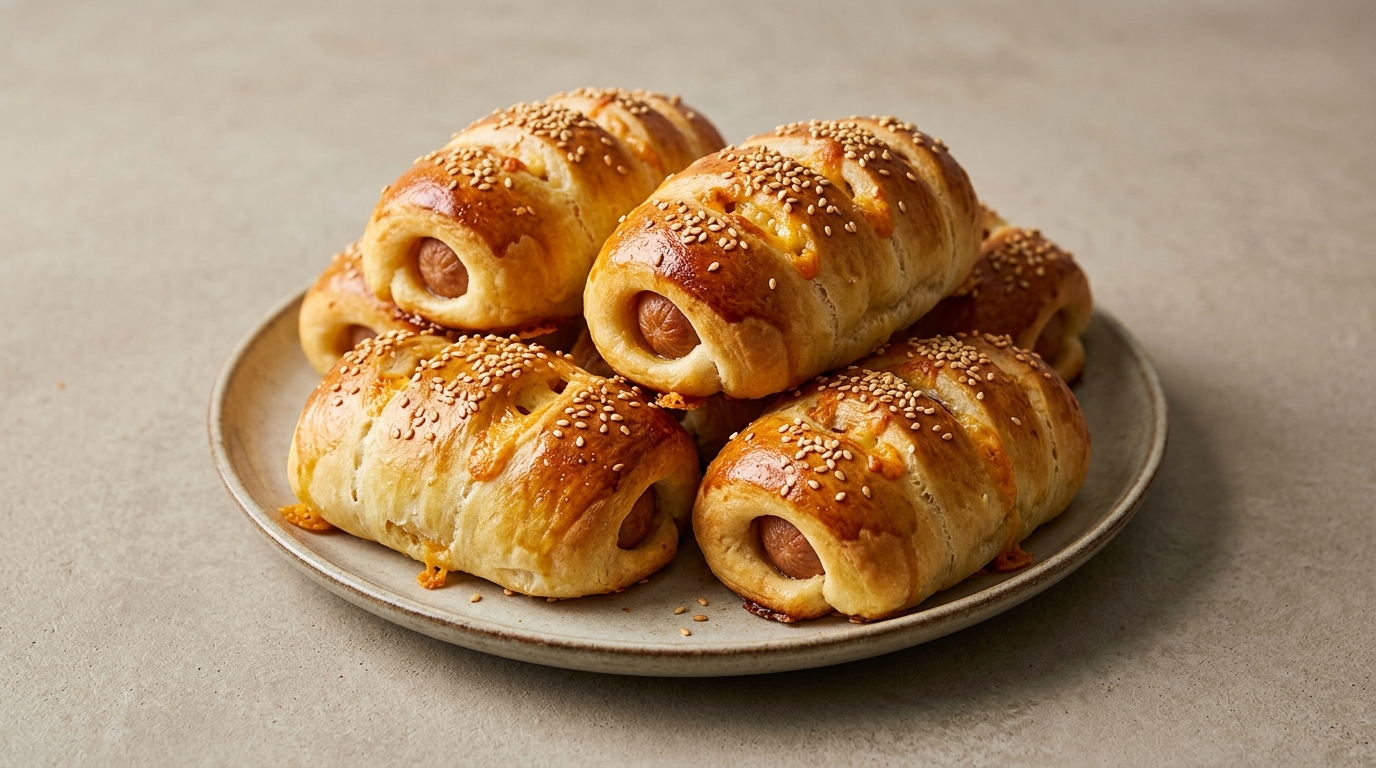 Pølsehorn med cheddar