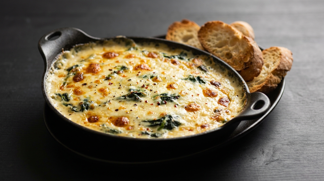 Cremet bagt spinatgratin