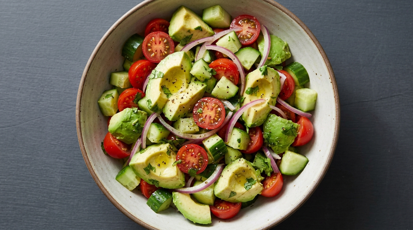 Avocado-tomat-løgsalat
