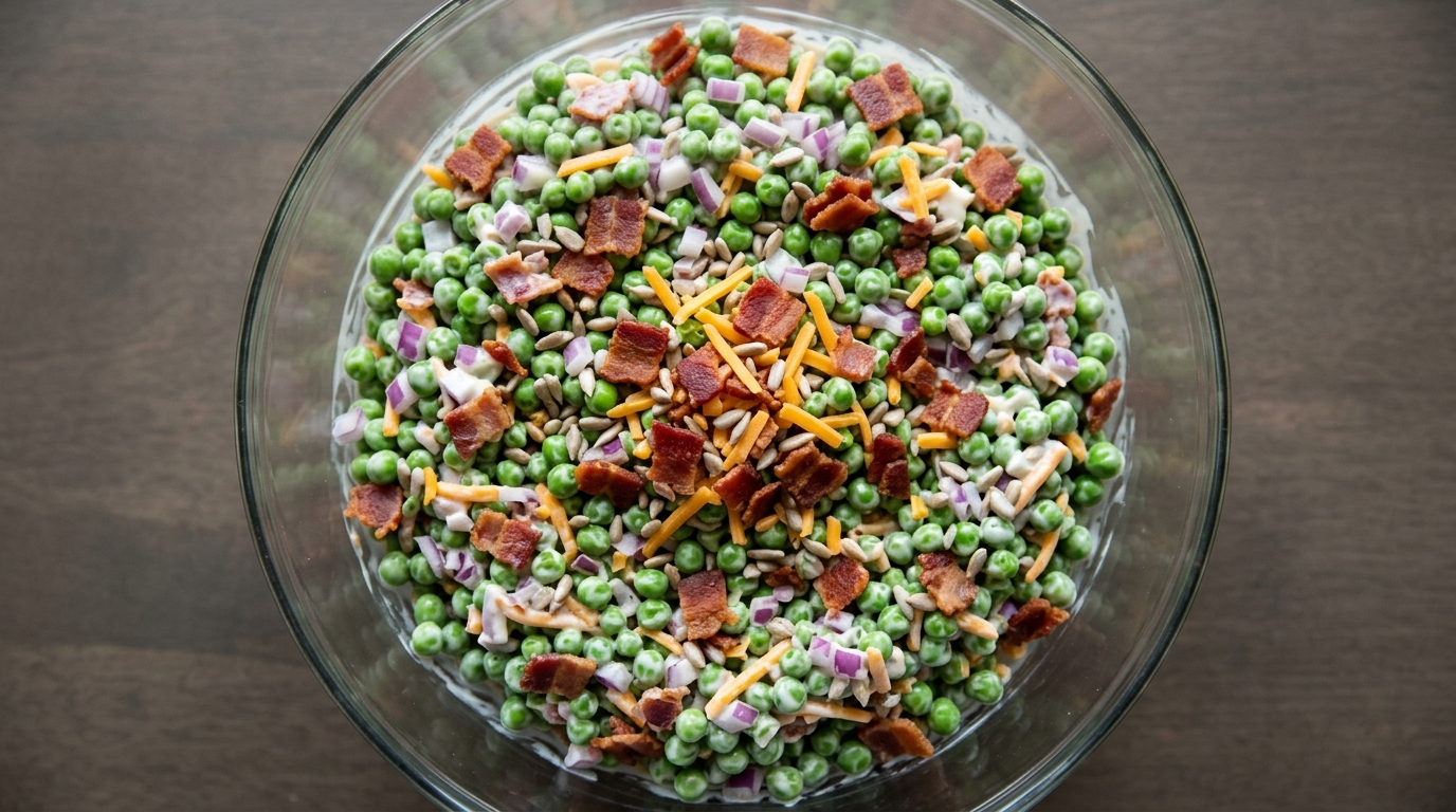 Bacon- og ærtesalat