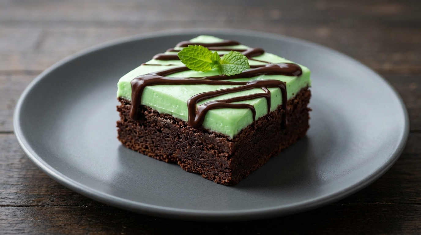 Chokolade-mint-brownies med mintcreme