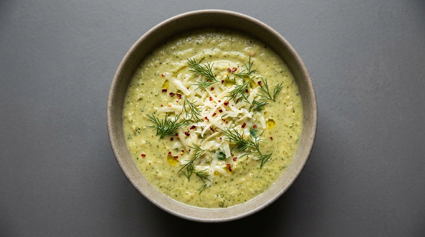 Bagt broccoli-, feta- og hvidebønnesuppe