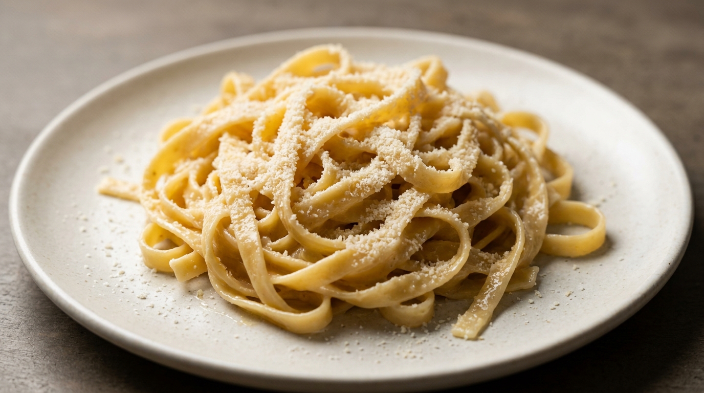 Fettuccine alfredo (pasta burro e parmigiano)