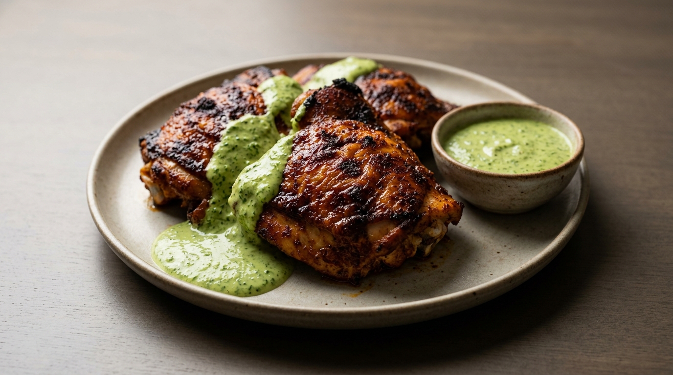 Peruansk kylling og aji verde-sauce