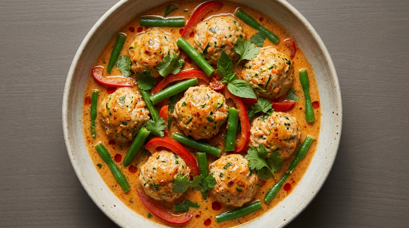 Thailandske kokos-kyllingefrikadeller