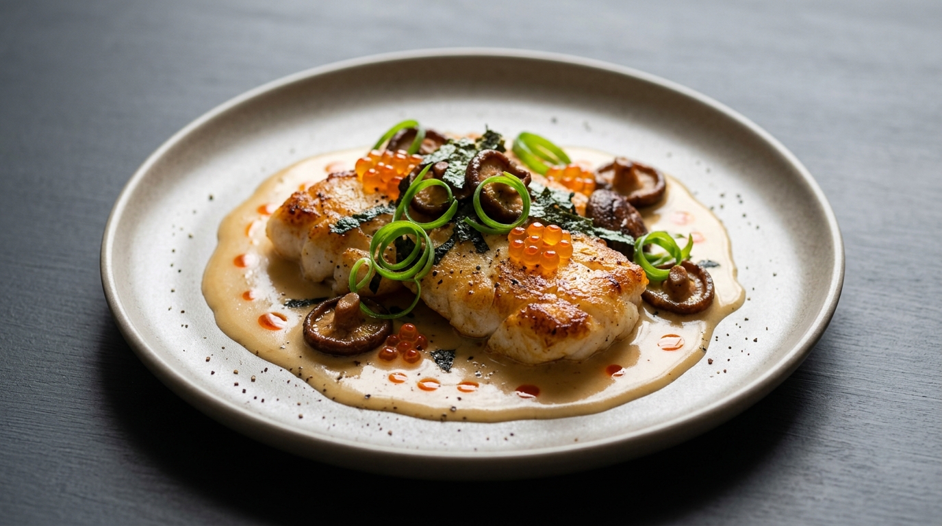 Havtaske med miso-beurre blanc