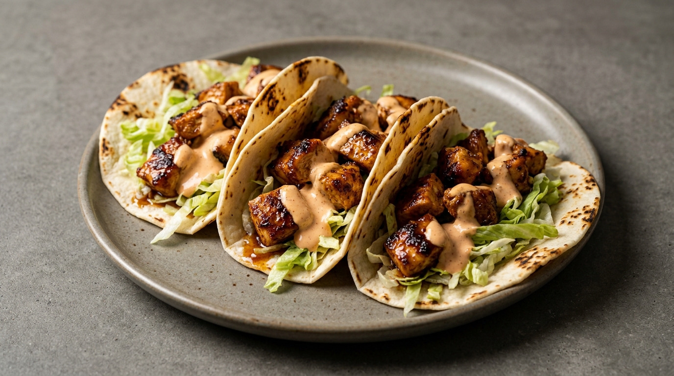 Chipotle lime hot honey kyllingetacos