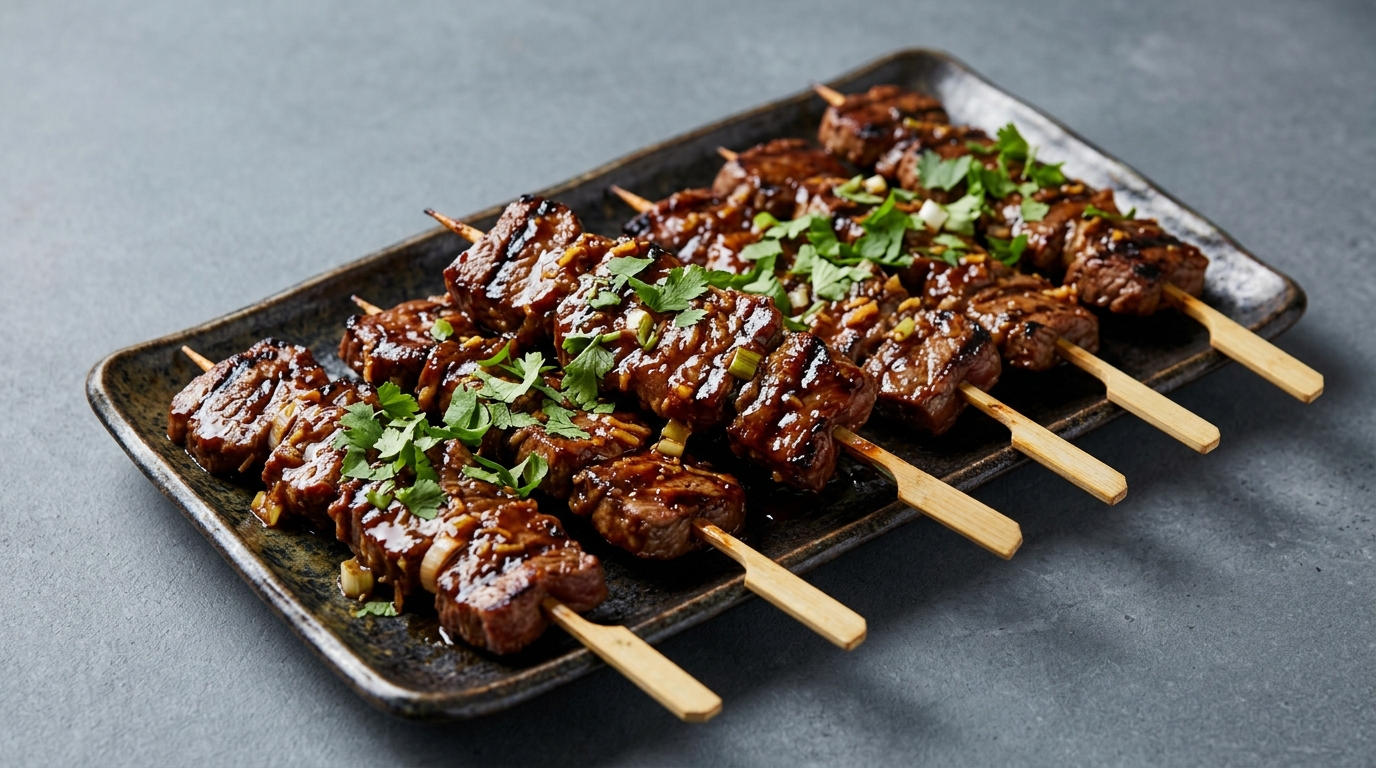 Koreanske grillspyd med oksekød