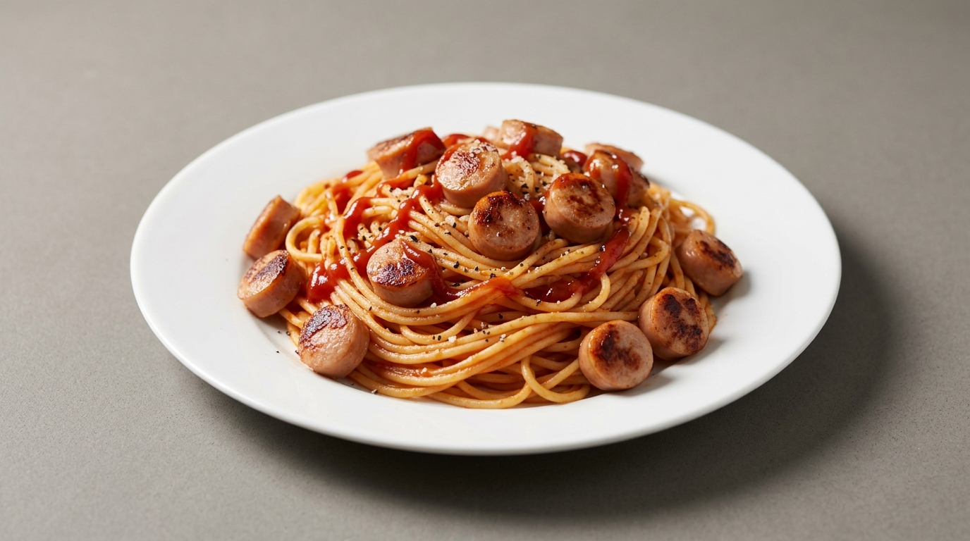 Spaghetti med pølser